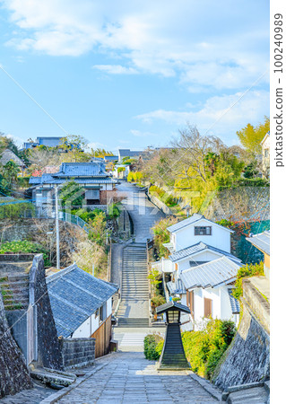 冬天的杵築城下町、大分縣杵築市須谷之坂、鹽谷之坂 100240989