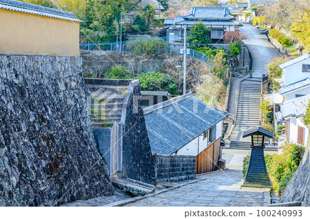 冬天的杵築城下町、大分縣杵築市須谷之坂、鹽谷之坂 100240993