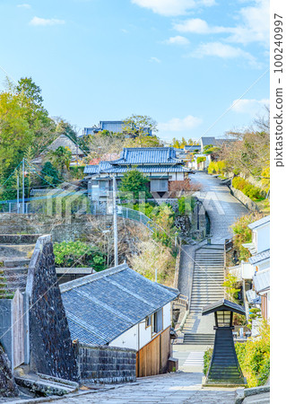 冬天的杵築城下町、大分縣杵築市須谷之坂、鹽谷之坂 100240997