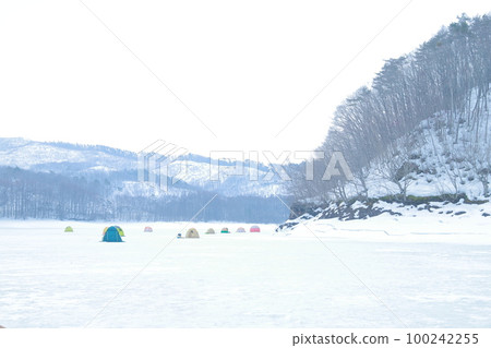 Smelt fishing on ice 100242255
