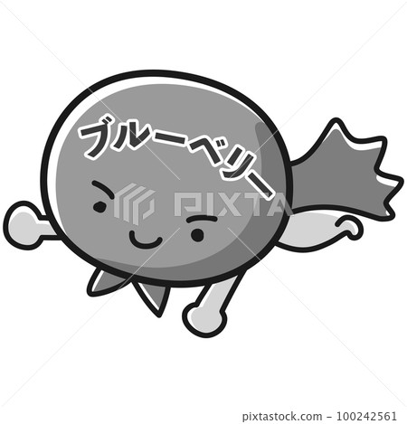 Blueberry hero character illustration (black and white) Blueberry hero character illustration (black and white) 100242561