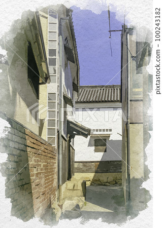 Watercolor style Tomonoura Townscape of Tomonoura Fukuyama City, Hiroshima Prefecture Watercolor style Tomonoura Townscape of Tomonoura Fukuyama City, Hiroshima Prefecture 100243182