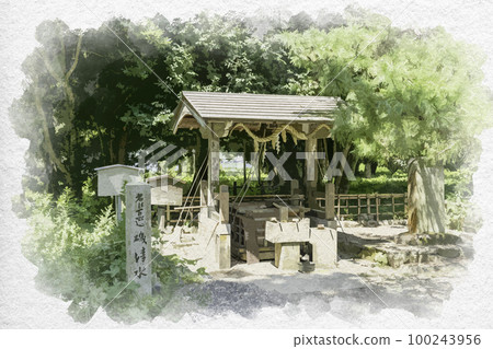 Watercolor style Amanohashidate Isoshimizu Miyazu City, Kyoto Prefecture 100243956