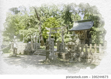水彩風格 天橋立 天橋立神社 京都府宮津市 100244673