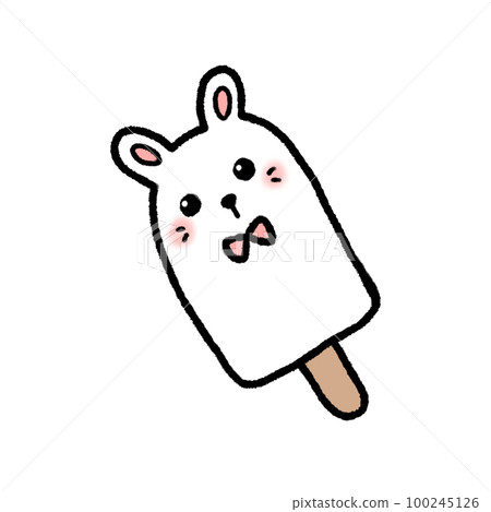 Hand-drawn Ice cream rabbit in doodle style 100245126
