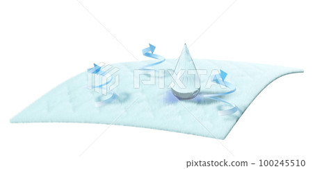 3d water droplets on absorbent pad, synthetic fiber hair with arrow ventilate shows, support cooling concept, 3d render illustration 3d water droplets on absorbent pad, synthetic fiber hair with arrow ventilate shows, support cooling concept, 3d render illustration 100245510