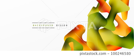Colorful bright abstract shapes composition. Digital web futuristic template for wallpaper, banner, background, card, book Illustration, landing page 100246580