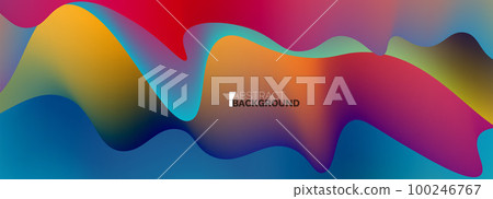 Waves with liquid colors dynamic abstract background for covers, templates, flyers, placards, brochures, banners 100246767
