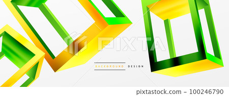 3D cube shapes vector geometric background. Trendy techno business template for wallpaper, banner, background or landing 3D cube shapes vector geometric background. Trendy techno business template for wallpaper, banner, background or landing 100246790