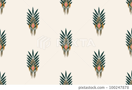 Ethnic seamless pattern. Vector geometric Tribal African Indian traditional embroidery background, Bohemian fashion. Ikat fabric carpet batik ornament chevron textile decoration, wallpaper folklore st Ethnic seamless pattern. Vector geometric Tribal African Indian traditional embroidery background, Bohemian fashion. Ikat fabric carpet batik ornament chevron textile decoration, wallpaper folklore st 100247878