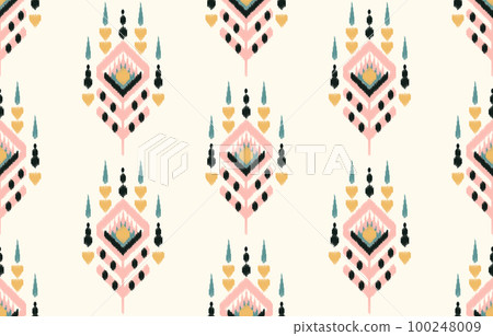 Ethnic seamless pattern. Vector geometric Tribal African Indian traditional embroidery background, Bohemian fashion. Ikat fabric carpet batik ornament chevron textile decoration, wallpaper folklore st Ethnic seamless pattern. Vector geometric Tribal African Indian traditional embroidery background, Bohemian fashion. Ikat fabric carpet batik ornament chevron textile decoration, wallpaper folklore st 100248009