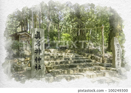 Watercolor style Amanohashidate Manai Shrine approach Miyazu City, Kyoto Prefecture Watercolor style Amanohashidate Manai Shrine approach Miyazu City, Kyoto Prefecture 100249300