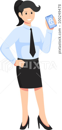 Digital data protection illustration with cyber security cartoon character. Cloud computing network safety concept 100249478