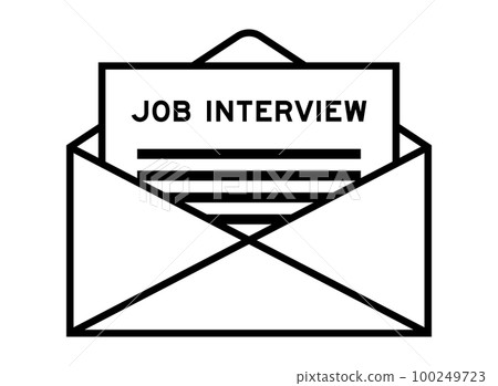 Envelope and letter sign with word job interview as the headline 100249723
