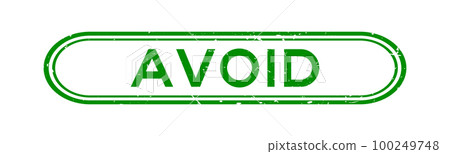 Grunge green avoid word rubber seal stamp on white background 100249748