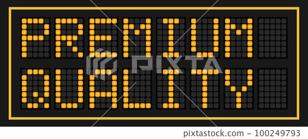 Orange color led banner in word premium quality on black background 100249793