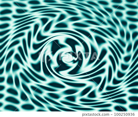 A distorted texture that looks like a rotating mesh pattern of black dots (Image processing to make it look like it's emitting blue-green light) 100250936
