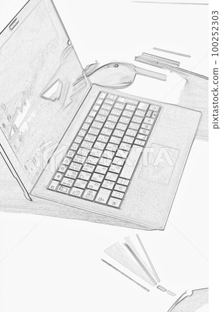 遠程談判期間的單色插圖 1 100252303