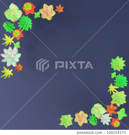 多肉植物框架模板 3D 100254371