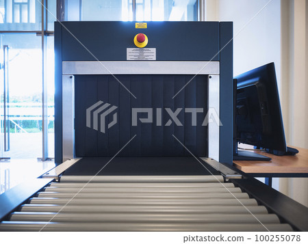 Security check point with metal detector and X ray scanner 100255078