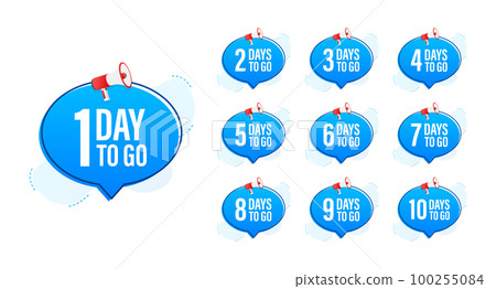 Days countdown. Days to go 1 2 3 4 5 6 7 8 9 10. The days left badges set. Product limited promo 100255084