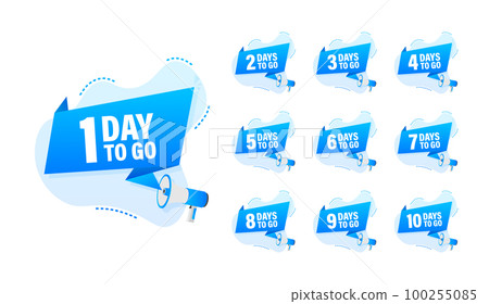 Days countdown. Days to go 1 2 3 4 5 6 7 8 9 10. The days left badges set. Product limited promo 100255085