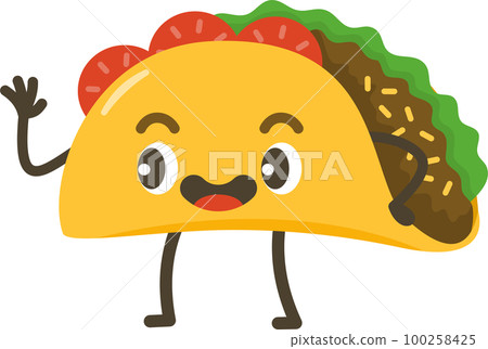 Smiling Taco Cartoon Character. Smiling Taco Cartoon Character. 100258425