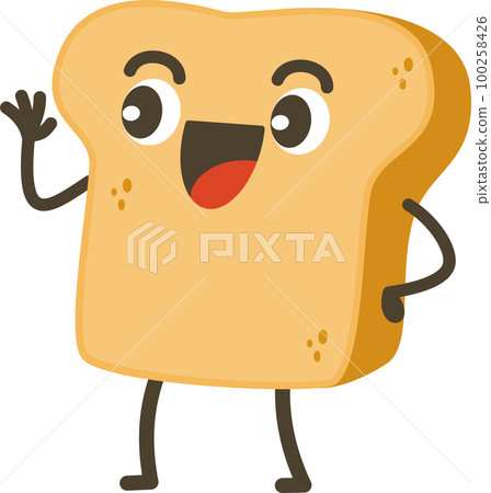 Smiling Bread Cartoon Character. 100258426