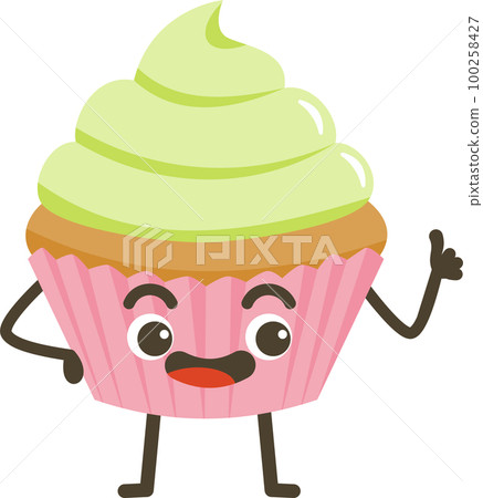 Smiling Cupcake Cartoon Character. 100258427