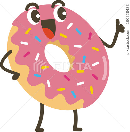 Smiling Donut Cartoon Character. Smiling Donut Cartoon Character. 100258428