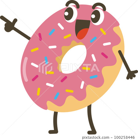 Smiling Donut Cartoon Character. Smiling Donut Cartoon Character. 100258446