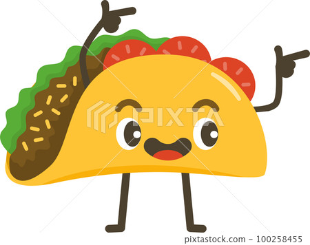 Smiling Taco Cartoon Character. 100258455