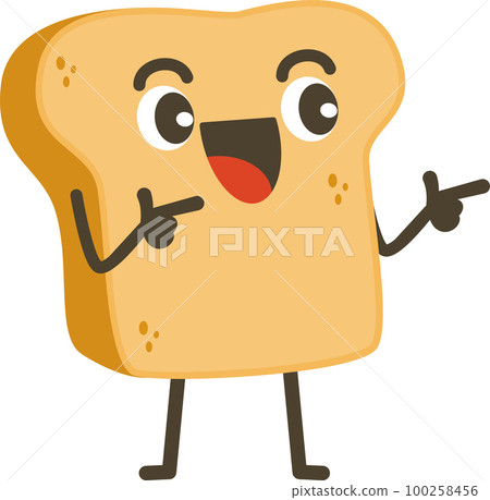 Smiling Bread Cartoon Character. 100258456