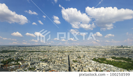 Paris skyline (cloudy summer day) , France 100258599