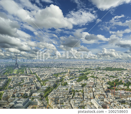 Paris skyline (cloudy summer day) , France 100258603