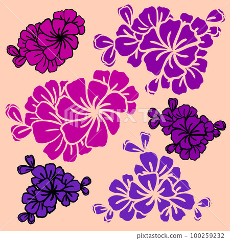 Vector flowers. Floral violet illustration for print. Vector flowers. Floral violet illustration for print. 100259232