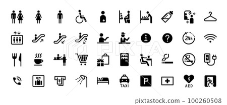 Facility icon set 100260508