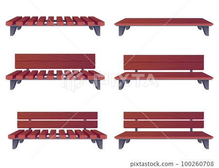 Park bench collection in cartoon style vector illustration isolated on white Park bench collection in cartoon style vector illustration isolated on white 100260708