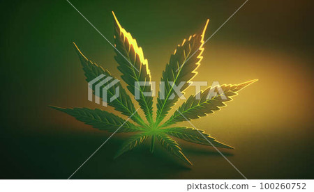 Cannabis marijuana hemp leaf created with generative AI technology Cannabis marijuana hemp leaf created with generative AI technology 100260752