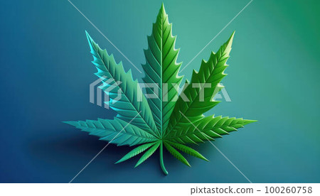 Cannabis marijuana hemp leaf created with generative AI technology 100260758