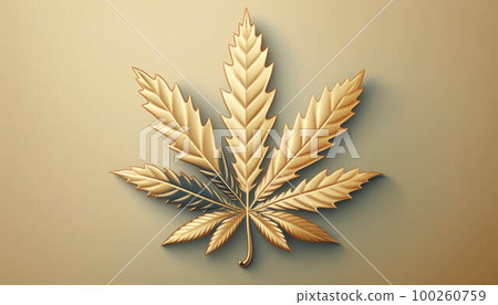 Cannabis marijuana hemp leaf created with generative AI technology 100260759
