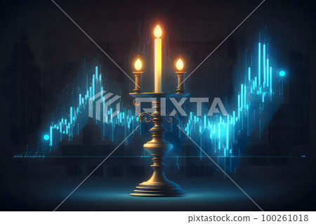 Candle chart in stock market created with generative AI technology Candle chart in stock market created with generative AI technology 100261018