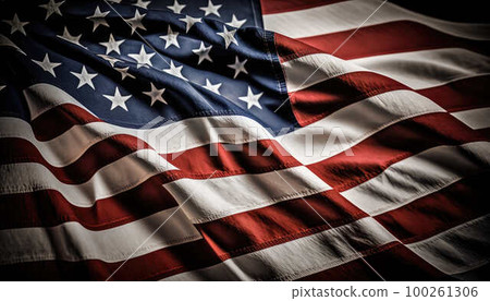 American flag created with generative AI technology 100261306