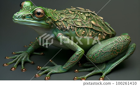 Tropical frog, a photorealistic illustration. 100261410