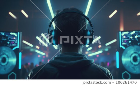 DJ in a nightclub created with generative AI technology 100261470
