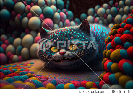 Cheshire cat created with generative AI technology Cheshire cat created with generative AI technology 100261566