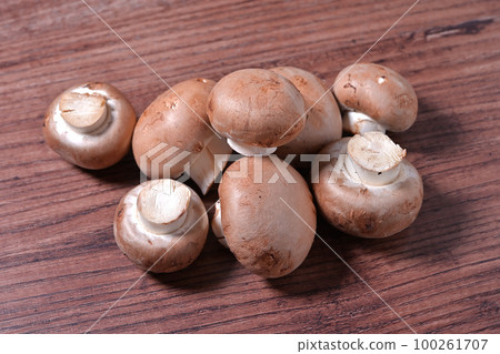 Food image, mushrooms, brown mushrooms. Uncooked uncooked. Food image, mushrooms, brown mushrooms. Uncooked uncooked. 100261707