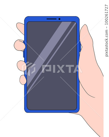 Smartphone (blue, reflective, right hand) Smartphone (blue, reflective, right hand) 100261727
