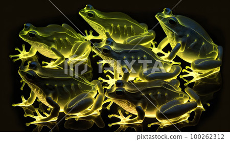 translucent frogs created with generative AI technology 100262312
