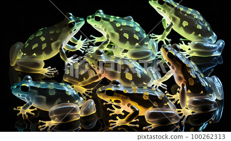 translucent frogs created with generative AI technology 100262313